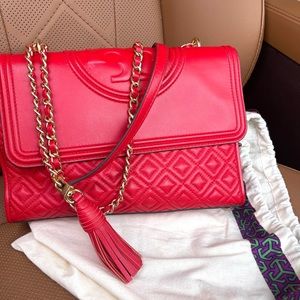 Tory Burch Fleming Convertible Shoulder Red Bag